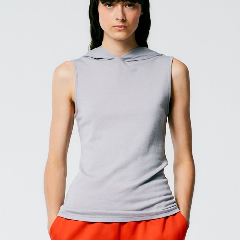 Tibi Wool Jersey Hoodie Tunic Top (like new)